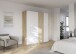 Schwebetürenschrank >Mosbach< in alpinweiß / Eiche Artisan - 181x210x62 (BxHxT)