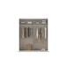 Schwebetürenschrank >Mosbach< in alpinweiß / Eiche Artisan - 181x210x62 (BxHxT)