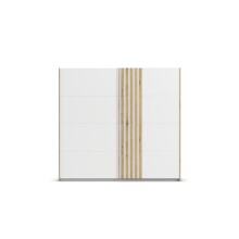 Schwebetürenschrank >Mosbach< in alpinweiß / Eiche Artisan - 226x210x62 (BxHxT)