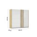 Schwebetürenschrank >Mosbach< in Glas kristallweiß / Eiche Artisan - 226x210x62 (BxHxT)