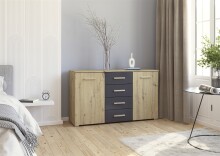 Sideboard >Mosbach< in Eiche Artisan / grau...