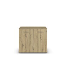 Kommode >Mosbach< in Eiche Artisan, Holzwerkstoff - 80x81x420cm (BxHxT)