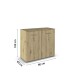 Kommode >Mosbach< in Eiche Artisan, Holzwerkstoff - 80x81x420cm (BxHxT)