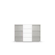 Sideboard >Mosbach< in Eiche Artisan / alpinweiß - 120x81x42 (BxHxT)