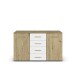 Sideboard >Mosbach< in Eiche Artisan / alpinweiß - 120x81x42 (BxHxT)