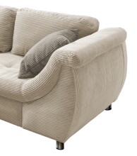 Polsterecke >Allin< Bettfunktion, beige / grau-braun, Cord - 250x66x190cm (BxHxT)