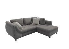 Polsterecke >Allin< Bettfunktion, grau / silber, Cord - 250x66x190cm (BxHxT)