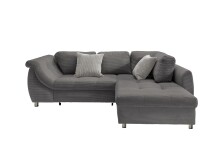 Polsterecke >Allin< Bettfunktion, grau / silber, Cord - 250x66x190cm (BxHxT)