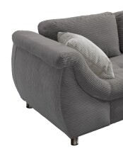 Polsterecke >Allin< Bettfunktion, grau / silber, Cord - 250x66x190cm (BxHxT)