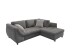 Polsterecke >Allin< Bettfunktion, grau / silber, Cord - 250x66x190cm (BxHxT)