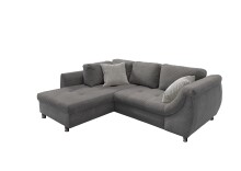 Polsterecke >Allin< Schlaffunktion, grau / silber , Cord - 250x66x190cm (BxHxT)