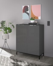 Kommode >Santorin< inkl. Gestell, in Anthrazit - 90x112x40cm (BxHxT)