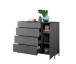 Sideboard >Santorin< inkl. Gestell, in Anthrazit - 134x112x40cm (BxHxT)