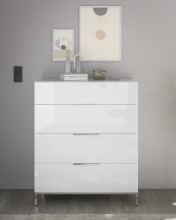 Schubkastenkommode >Santorin< inkl. Gestell, in Weiß - 90x112x40cm (BxHxT)