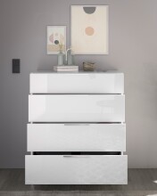Schubkastenkommode >Santorin< inkl. Gestell, in Weiß - 90x112x40cm (BxHxT)