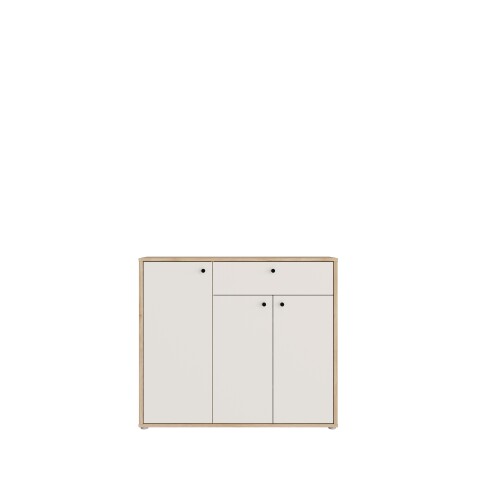Kommode >KENDRAY< in Mauvelle Eiche Dekor / Sand - 113,4x98,3x34,9cm (BxHxT)
