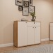Kommode >KENDRAY< in Mauvelle Eiche Dekor / Sand - 113,4x98,3x34,9cm (BxHxT)