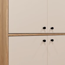 Schuhschrank >KENDRAY< in Mauvelle Eiche Dekor / Sand - 83,7x191,1x34,9 (BxHxT)