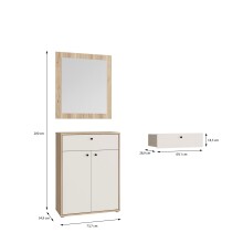 Garderoben-Set >KENDRAY< (2er-Set) in Eiche Dekor / Sand - 73,7x200x34,9 (BxHxT)