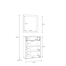 Garderoben-Set >KENDRAY< (2er-Set) in Eiche Dekor / Sand - 73,7x200x34,9 (BxHxT)