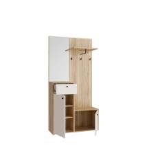 Kompaktgarderobe >KENDRAY< in Mauvelle Eiche Dekor / Sand - 95,8x190,7x34,9 (BxHxT)