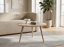 Couchtisch >Oslo< in bianco, Wildeiche massiv -...