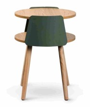Beistelltisch >Sandro< in Eiche Dekor / grün, MDF Dekor Eiche - 55x40cm (HxD)