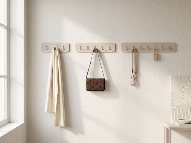 Garderobenleiste >Tilly< in cremweiß, Metall - 50x10x3cm (BxHxT)