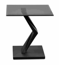 Beistelltisch >Tara< in schwarz, Metall/MDF/Glas -...