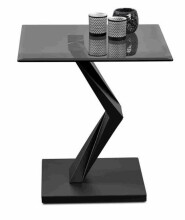 Beistelltisch >Tara< in schwarz, Metall/MDF/Glas -...