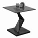 Beistelltisch >Tara< in schwarz, Metall/MDF/Glas - 56x59x56cm (BxHxT)