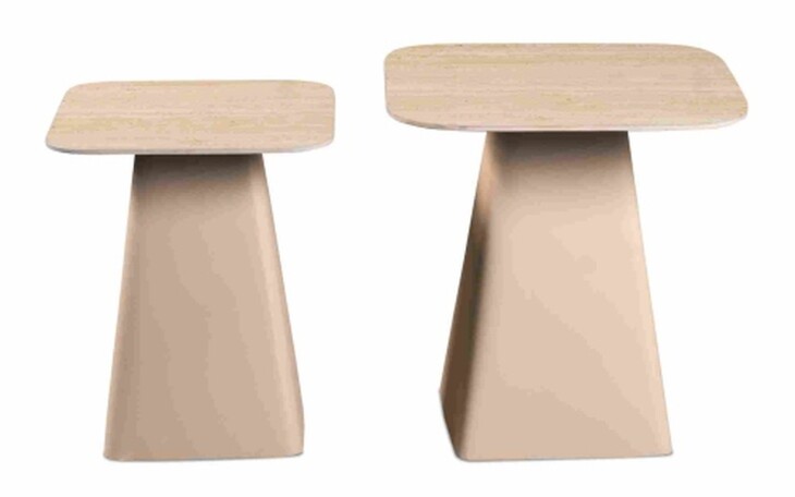 Satztisch >Lissi< (2er-Set) in cremeweiß, Metall - 50x52x50cm (BxHxT)