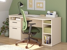 Schreibtisch >TEZAUR< in sandfarbig - 160x75,7x72cm...