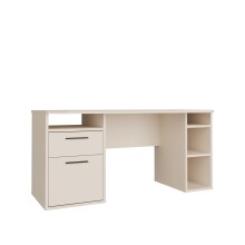 Schreibtisch >TEZAUR< in sandfarbig - 160x75,7x72cm (BxHxT)