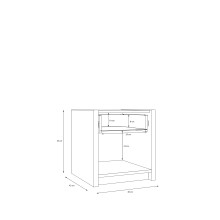 Nachtkommode >SQUERE< in Mauvelle Eiche Dekor / Sand - 40,6x43x41,7cm (BxHxT)