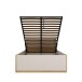 Bett >SQUERE< in Mauvella Eiche Dekor / Sand - 125,8x90x205,2cm (BxHxT)