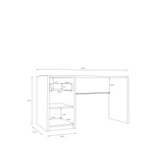 Schreibtisch >SQUERE< in Mauvella Eiche Dekor / Sand - 130x72x51,7cm (BxHxT)