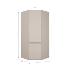 Eckkleiderschrank >SQUERE< Mauvella Eiche Dekor / Sand - 88,5x197,4x88,5 (BxHxT)