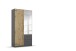 Drehtürenschrank >Butte< in Eiche Artisan Dekor / grau - 91x197x54 (BxHxT)