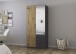 Drehtürenschrank >Butte< in Eiche Artisan Dekor / grau - 91x197x54 (BxHxT)