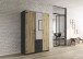 Drehtürenschrank >Butte< in Eiche Artisan Dekor / grau - 136x197x54 (BxHxT)