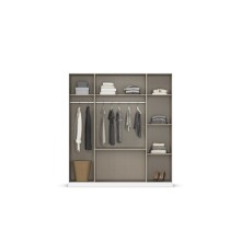 Drehtürenschrank >Butte< in Eiche Artisan Dekor / grau - 181x197x54 (BxHxT)