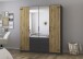 Drehtürenschrank >Butte< in Eiche Artisan Dekor / grau - 181x197x54 (BxHxT)