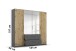 Drehtürenschrank >Butte< in Eiche Artisan Dekor / grau - 181x197x54 (BxHxT)