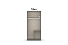 Drehtürenschrank >Butte< in Eiche Artisan Dekor / grau - 91x197x55 (BxHxT)