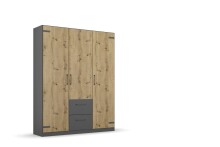 Drehtürenschrank >Butte< in Eiche Artisan...