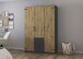 Drehtürenschrank >Butte< in Eiche Artisan Dekor / grau - 136x197x55 (BxHxT)