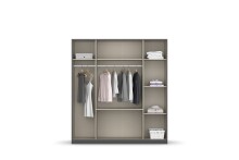 Drehtürenschrank >Butte< in Eiche Artisan Dekor / grau - 181x197x55 (BxHxT)
