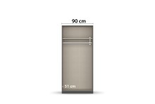 Drehtürenschrank >Butte< in Eiche Artisan Dekor / grau - 91x197x54 (BxHxT)