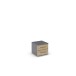Nachttisch >Butte< in Eiche Artisan Dekor / grau metallic - 40x36x40 (BxHxT)